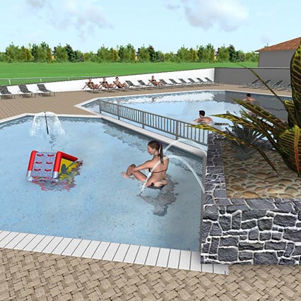 2018 New play pools: 185 m2