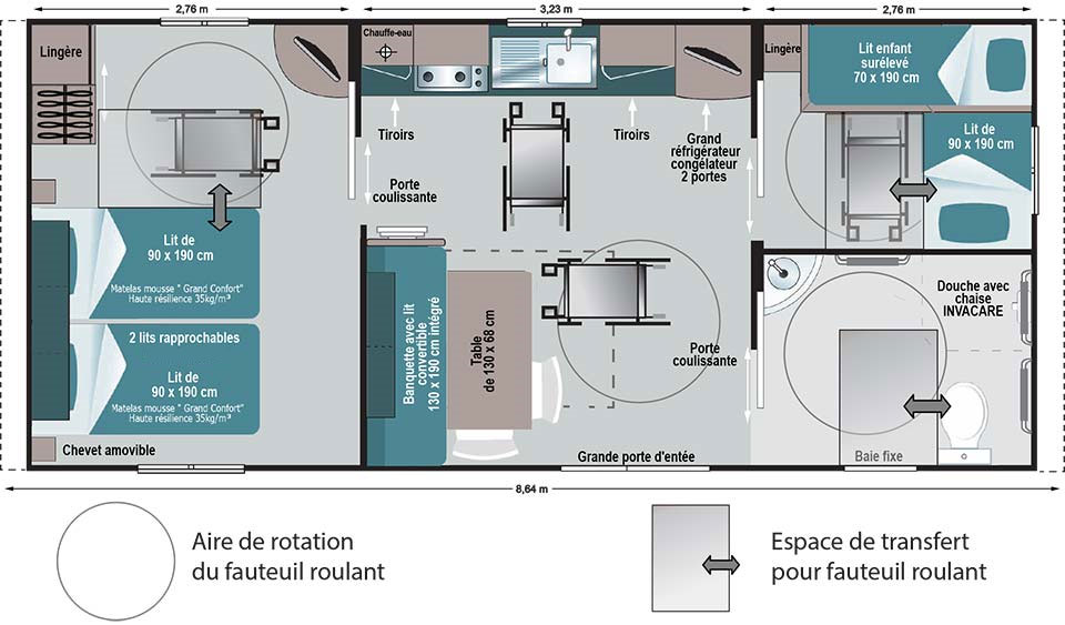 location mobil home adapte personne handicapee 17 Royan charente maritime